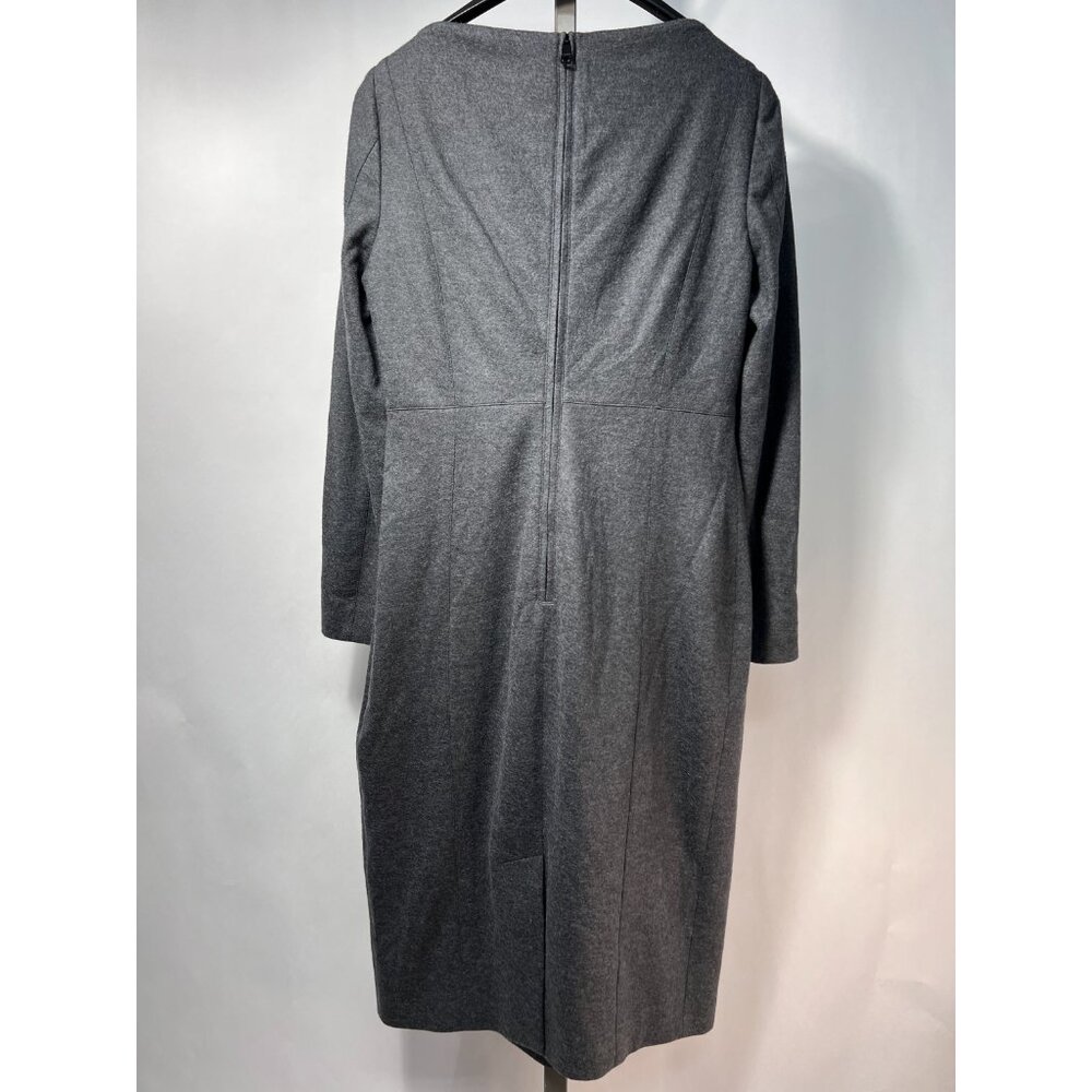 NWT BURBERRY 100% Wool Asymmetrical Neckline Mid-length Grey Dress 8US - Picture 7 of 12
